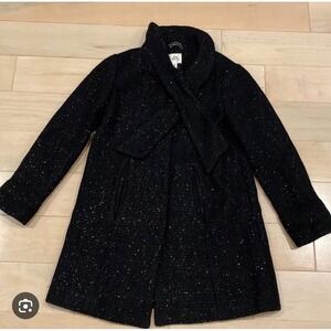 Milly Minis Girls Tweed Sparkle Coat Jacket Red Lining Size 14 Made in USA